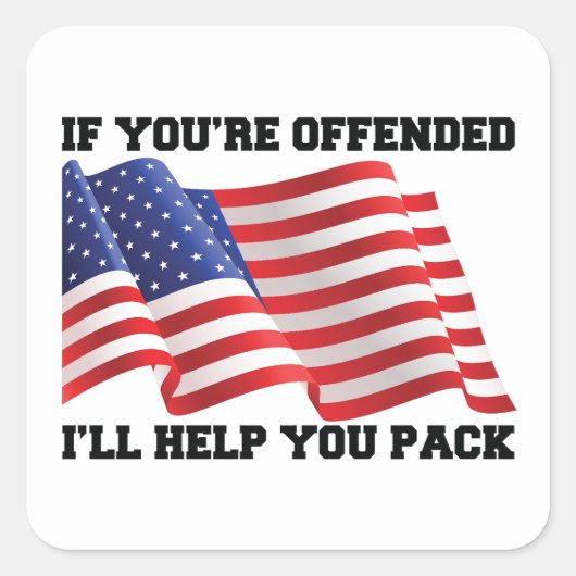 Amerikaanse patriot vierkante sticker (Voorkant)