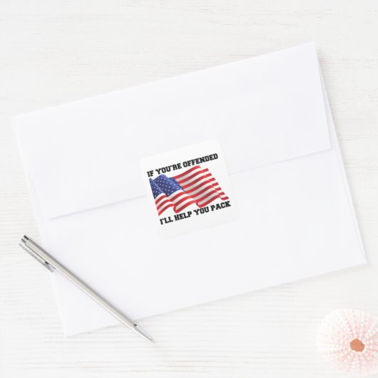 Amerikaanse patriot vierkante sticker (Envelop)