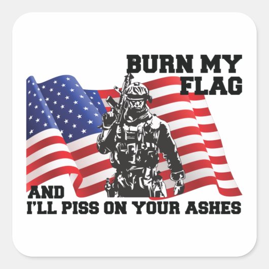 Amerikaanse patriot vierkante sticker (Voorkant)