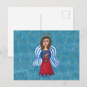 Amerikaanse patriotic Angel Holding Amerikaanse vl Briefkaart (Voorkant / Achterkant)