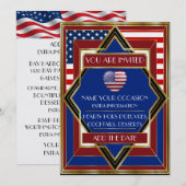 Amerikaanse Patriotische Deco Uitnodiging (Voorkant / Achterkant)