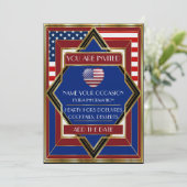 Amerikaanse Patriotische Deco Uitnodiging (Staand voorkant)