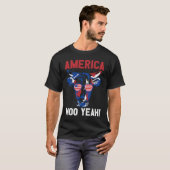 Amerikaanse Patriotische Decoratie Moo Yeah T-shirt (Voorkant volledig)