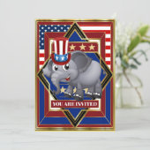 Amerikaanse Patriotische Republikeinse Uitnodiging (Staand voorkant)