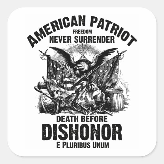 Amerikaanse Patriots 3 Vierkante Sticker (Voorkant)