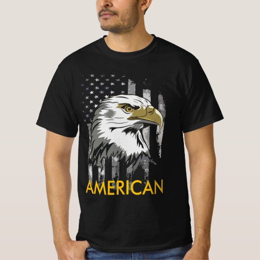 Amerikaanse Patriots Eagle Logo Flag T-shirt (Voorkant)