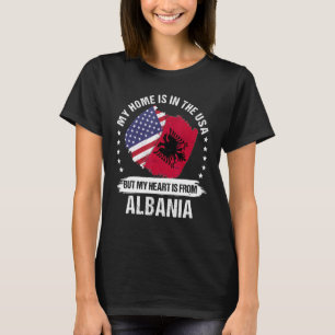 Amerikaanse Patriott Albanië Vlag Amerikaanse Alba T-shirt