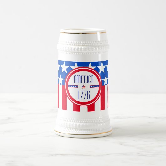 Amerikaanse patriottische 1776 bierpul (Center)