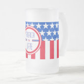 Amerikaanse patriottische 1776 matglas bierpul (Voorkant rechts)