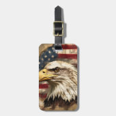 Amerikaanse Patriottische Adelaar Bagage Label (Voorkant verticaal)