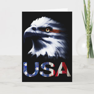 Amerikaanse Patriottische Adelaar Kop - 4 juli Ona Kaart