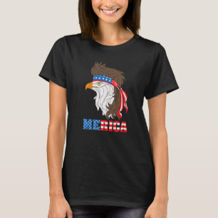 Amerikaanse patriottische adelaar met meerling op t-shirt