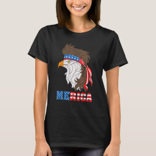 Amerikaanse patriottische adelaar met meerling op t-shirt