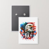Amerikaanse Patriottische Adelaar Sublimatie-61905 Button (Voorkant / Achterkant)