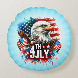 Amerikaanse Patriottische Adelaar Sublimatie-61905 Rond Kussen