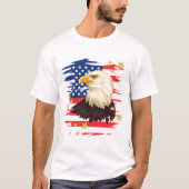 Amerikaanse patriottische adelvlag en sterren T-sh T-shirt (Voorkant)