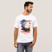 Amerikaanse patriottische adelvlag en sterren T-sh T-shirt (Voorkant volledig)
