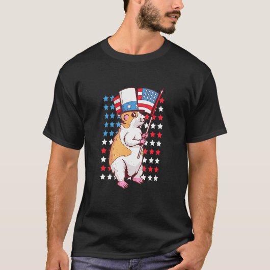 Amerikaanse patriottische Amerikaanse Hamster van  T-shirt (Voorkant)
