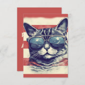 Amerikaanse, Patriottische Amerikaanse kat Bedankkaart (Voorkant / Achterkant)