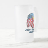 Amerikaanse patriottische Amerikaanse vlag - Bald  Matglas Bierpul (Voorkant rechts)