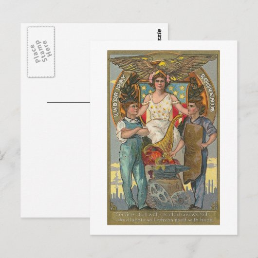  Amerikaanse patriottische arbeidsdag Briefkaart (Voorkant / Achterkant)