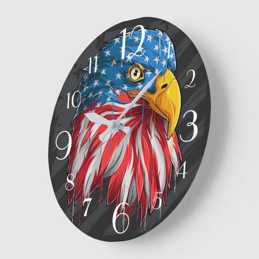 Amerikaanse patriottische Bald Eagle Grote Klok (Hoek)