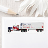Amerikaanse Patriottische Big Rig Truck Adresetike Etiket (Insitu)