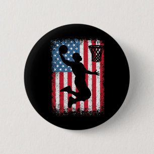 Amerikaanse Patriottische Bysketbyll 4 juli Amerik Ronde Button 5,7 Cm