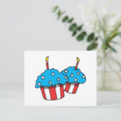 Amerikaanse patriottische cupcakes briefkaart (Staand voorkant)
