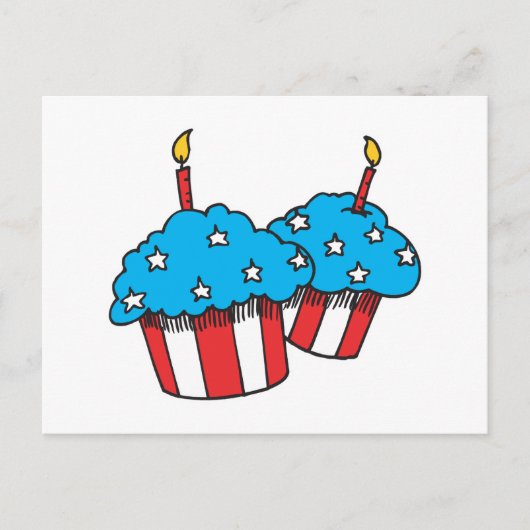 Amerikaanse patriottische cupcakes briefkaart (Voorkant)