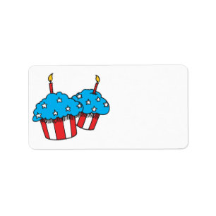 Amerikaanse patriottische cupcakes etiket
