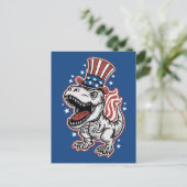 Amerikaanse patriottische dinosaurus briefkaart (Staand voorkant)