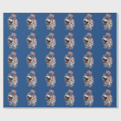 Amerikaanse patriottische dinosaurus cadeaupapier (Vlak)
