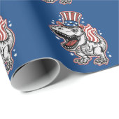 Amerikaanse patriottische dinosaurus cadeaupapier (Rol Hoek)
