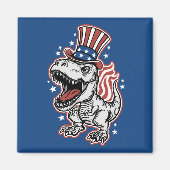 Amerikaanse Patriottische Dinosaurus Magneet (Voorkant)