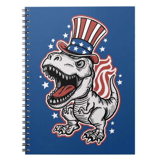 Amerikaanse patriottische dinosaurus notitieboek (Voorkant)