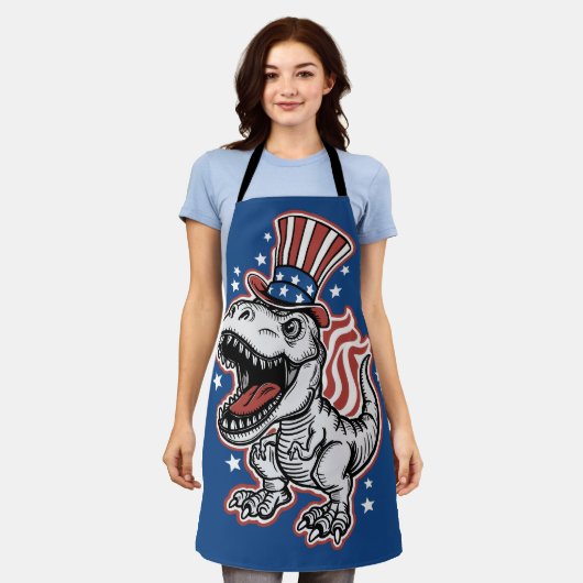 Amerikaanse Patriottische Dinosaurus Schort (Gedragen)