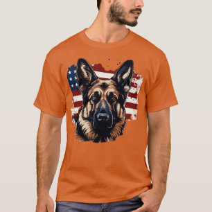 Amerikaanse patriottische Duitse herder hond T-shirt