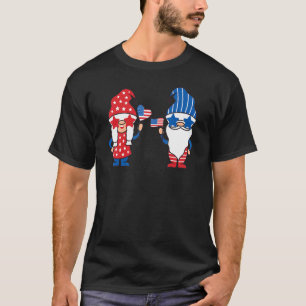 Amerikaanse patriottische gnomen 4 juli onafhankel t-shirt