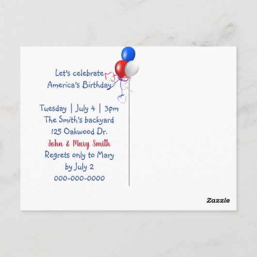 Amerikaanse Patriottische Gnomen Briefkaart (Achterkant)