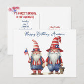 Amerikaanse Patriottische Gnomen Feestdagenkaart (Voorkant / Achterkant)