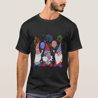 Amerikaanse Patriottische Gnomen Zonnebril USA 4th T-shirt