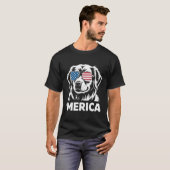 Amerikaanse Patriottische Golden Retriever Dog T-shirt (Voorkant volledig)