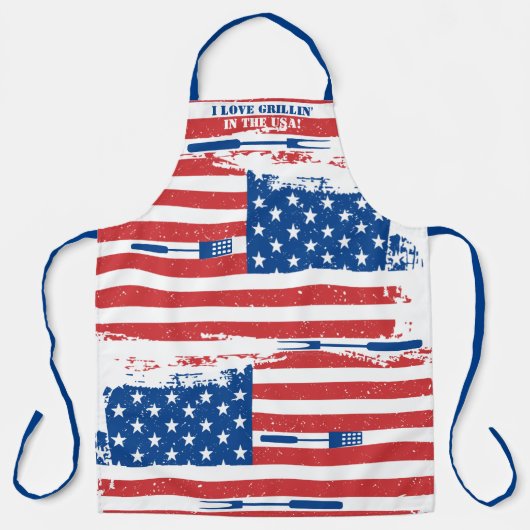 Amerikaanse patriottische grilkeuken schort