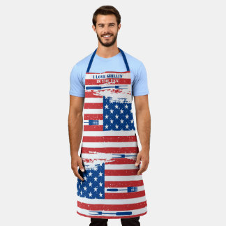 Amerikaanse patriottische grilkeuken schort