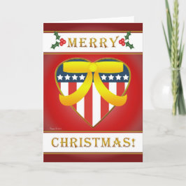 Amerikaanse Patriottische Hart Blank Christmas Wen Feestdagen Kaart