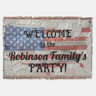 Amerikaanse Patriottische Kaart Vlag Muur Kalligra Deken