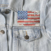 -Amerikaanse Patriottische Kaart Vlag op Muur Button (Insitu)