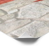 -Amerikaanse Patriottische Kaart Vlag op Muur Perfect Poster (Hoek)