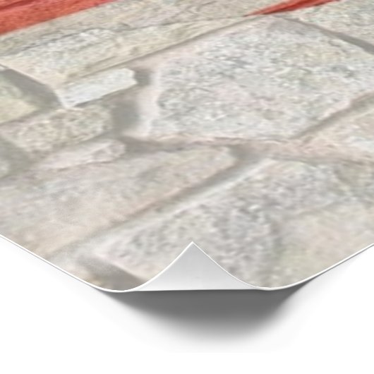 -Amerikaanse Patriottische Kaart Vlag op Muur Perfect Poster (Hoek)